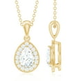 thumbnail image 3 of Rosec Jewels Lab Created Diamond Teardrop Pendant with Chain (EF-VS Quality) - Wedding Necklace, 10K Yellow Gold, 3 of 7