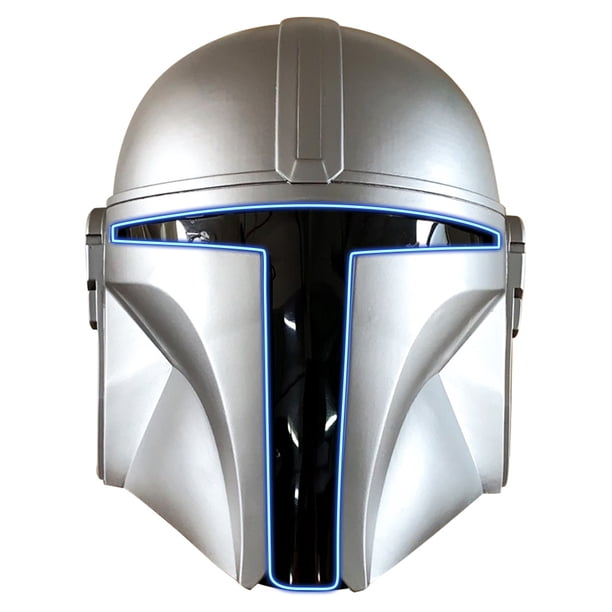 Casco de látex con luz LED para Halloween, accesorio coleccionable para juegos de rol, accesorios para cosplay para adultos y niños