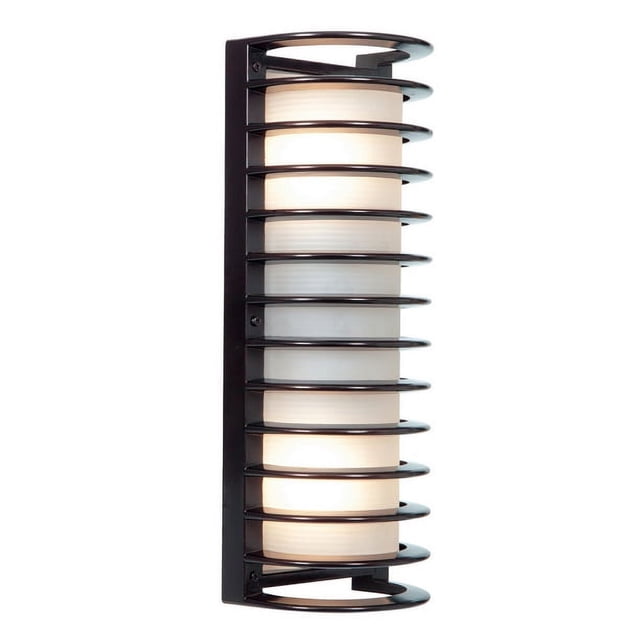 Access Lighting Bermuda Satin Bronze LED Outdoor Wall Light Frosted Ribbed Glass