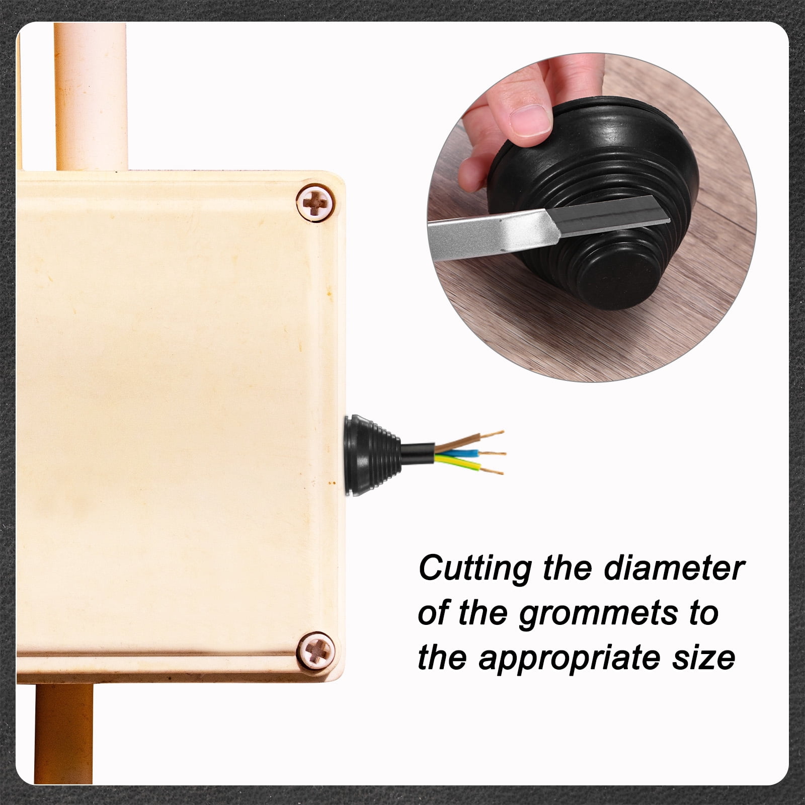 Uxcell 10-Pack Rubber Grommets for Wiring 110mm Tower Shaped Grommet