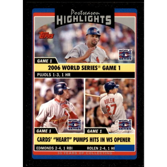 Albert Pujols/Jim Edmonds/Scott Rolen Card 2006 Topps Update Black #UH197