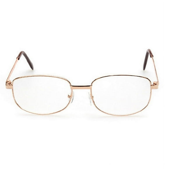 Lens Rimmed Men's Reading Glasses Gold Metal Frame Supply N1W5