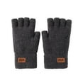 thumbnail image 1 of 1 par de guantes de lana sin dedos de invierno, cálidos, térmicos, tejidos, de medio dedo, AU, 1 of 7