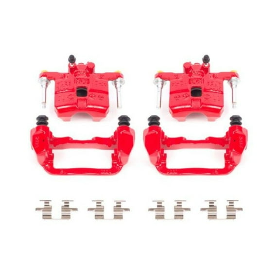 Power Stop Rear Pair of Red Powder Coated Calipers S2066