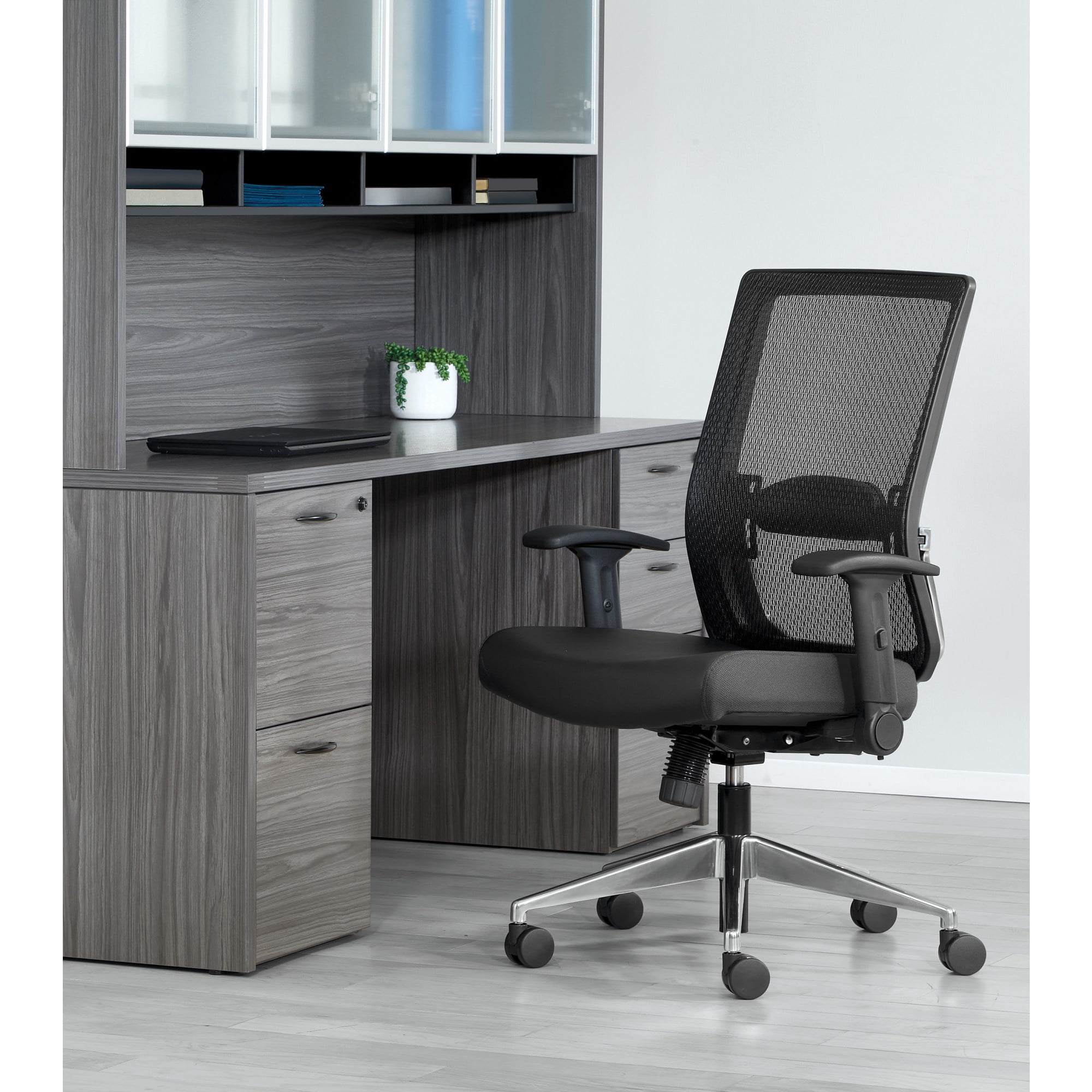 Black Matrix Back Manager's Office Chair with Black Bonded Leather Seat