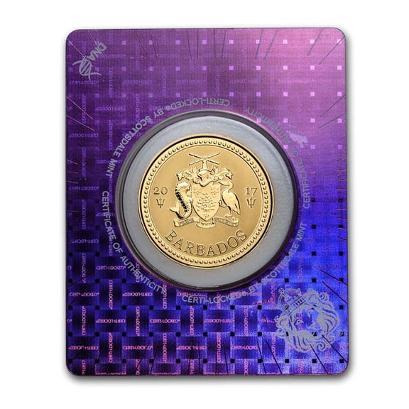 2017 Barbados 1 oz Gold Trident BU