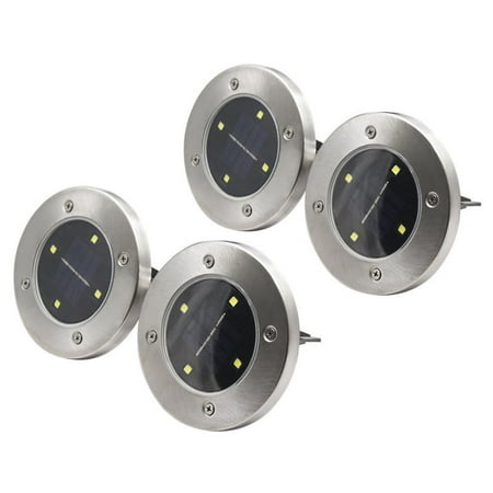 Solar Powered Disk Path Ground Lights 4 Bright Led S Flush Flat Solar Powered Disk Path Ground Lights 4 Bright Led S Flush Flat Outdoor Indoor Waterproof