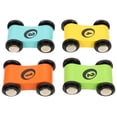 thumbnail image 4 of Nestingho 4Pcs Small Wood Car Toy Cartoon Race Car Statue Toddlers Party Car Toy Colored Car Wooden Model, 4 of 7