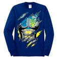thumbnail image 2 of Ukrainian Muscle Skin Beast Mode Mens Long Sleeve Shirt, Royal, X-Large, 2 of 4