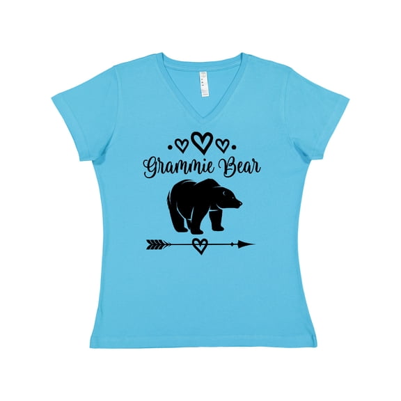 Inktastic Grammie Bear Grandma Women's V-Neck T-Shirt