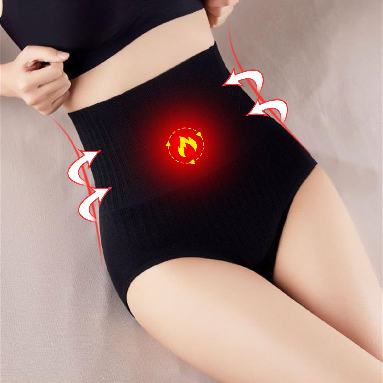 Lopecy-Sta Ladies Comfortable Solid Color Large Size High Waist Warm Belly  Hip Lift Thin Waist Panties Underwear Deals Clearance Underwear Women  Mother's Day Gifts Black 