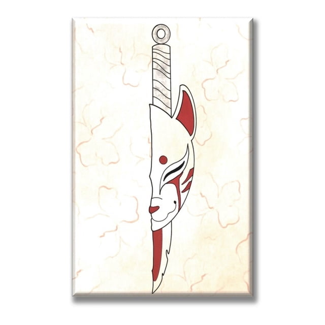 Cuadro Canva Listo Para Colgar Tipo Galería Máscara Japonesa 50X75 cm Pixtreats