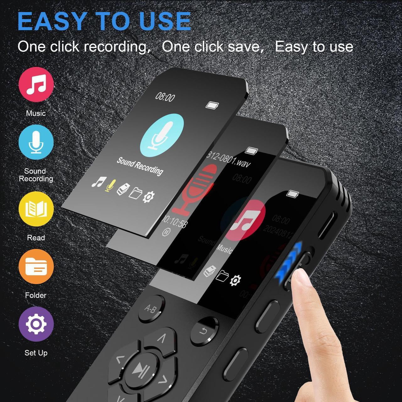 128GB Digital Voice Recorder with Playback Bluetooth Speaker Audio Recorder for Lectures Meetings Interviews Voice Audio Recorder MP3 Player with Bluetooth