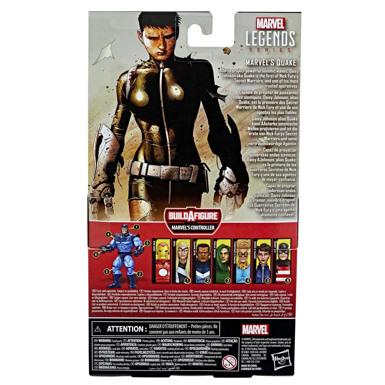 Marvel Legends Series Marvel’s Quake Secret Warriors Comics Action Figure 6-inch Collectible Toy, 5 Accessories, 2 Build-A-Figure Parts