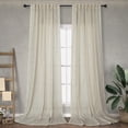 thumbnail image 1 of Cortinas DANCURTON, mezcla de lino y lino, 244 x 132 cm, color beige, 1 of 8