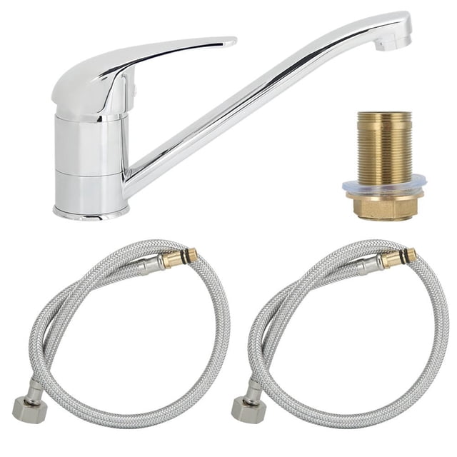 YLSHRF Zerone Water Faucet,G1/2in Thread Copper Hot And Cold Water Kitchen Faucet 360 Degrees Rotation Sink Water Tap