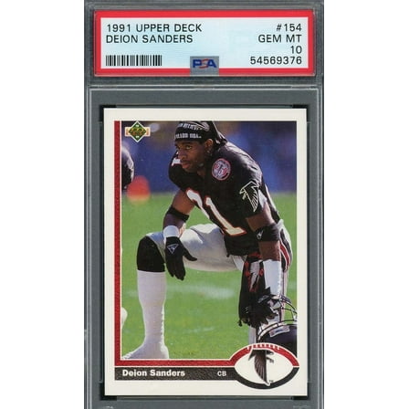 Deion Sanders 1991 Upper Deck Football Card #154 Graded PSA 10