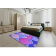thumbnail image 4 of Ahgly Company Indoor Round Patterned Purple Mimosa Purple Area Rugs, 8' Round, 4 of 6