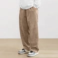 thumbnail image 5 of Men's Solid Color Corduroy Trousers, Casual Fashion Straight Leg Pants for Fall, Winter, Christmas and Daily Retro Style,Khaki,L, 5 of 6