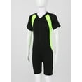 thumbnail image 4 of XUNZOO Girls Boys One Piece Swimsuit Short Sleeve Wetsuit UV Sun Protection Rash Guard Swimwear Black Yellow 14, 4 of 6