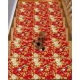 thumbnail image 2 of Yellow Red Flowers Stair Treads for Wooden Steps Indoor Runner Rug Carpet, Luxury Spring Floral Birds 7 Pieces Peel and Stick Staircase Step Treads Covers Washable Throw Door Mats, 30"x8", 2 of 6