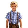 thumbnail image 4 of Boys Button Down Shirts Checked Short Sleeve Collared Shirt With Print Comfortable Classic Boys Daily Wear Casual Tops, 4 of 6