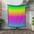 thumbnail image 3 of Bright Green, Yellow, Pink, Blue, Aqua, Rainbow Effect, Woven Blanket, 3 of 4