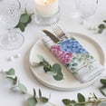 thumbnail image 3 of Cloth Napkins Set of 2 - 20x20 Inches, Blue Pink Hydrangea Washable Reusable Table Napkins, Eucalyptus Leaves Wooden Summer Botanical Soft Absortbent Dining Napkin for Party Wedding Hotel Restaurant, 3 of 8