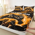 thumbnail image 3 of Castle Fairy Video Game 4 Pieces Queen Sheet Sets for Teens Women Men,Abstract Orange Lightning Ultra Soft Flat Sheet,Gradient Gamer Queen Fitted Sheet,Super Cozy Room Decor, 3 of 7
