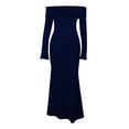 thumbnail image 4 of Perfectbot Women's Off-The-Shoulder Bodycon Maxi Dress, Long Sleeve Ruched Formal Wedding Guest Party Dress, 4 of 8
