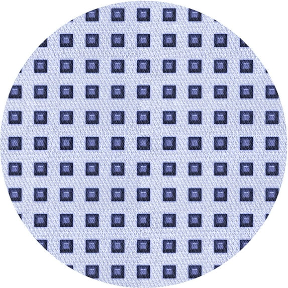 Ahgly Company Indoor Round Patterned Lavender Blue Area Rugs, 6' Round