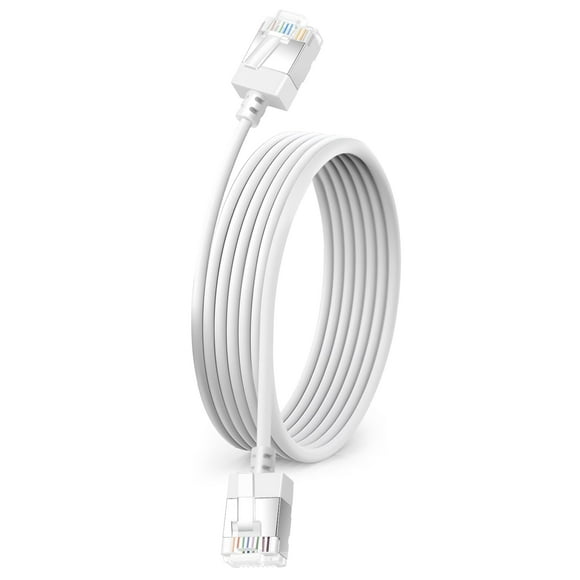 Cable Ethernet Dutevolns Ultra Slim Cat 6 de 15 pies, blanco