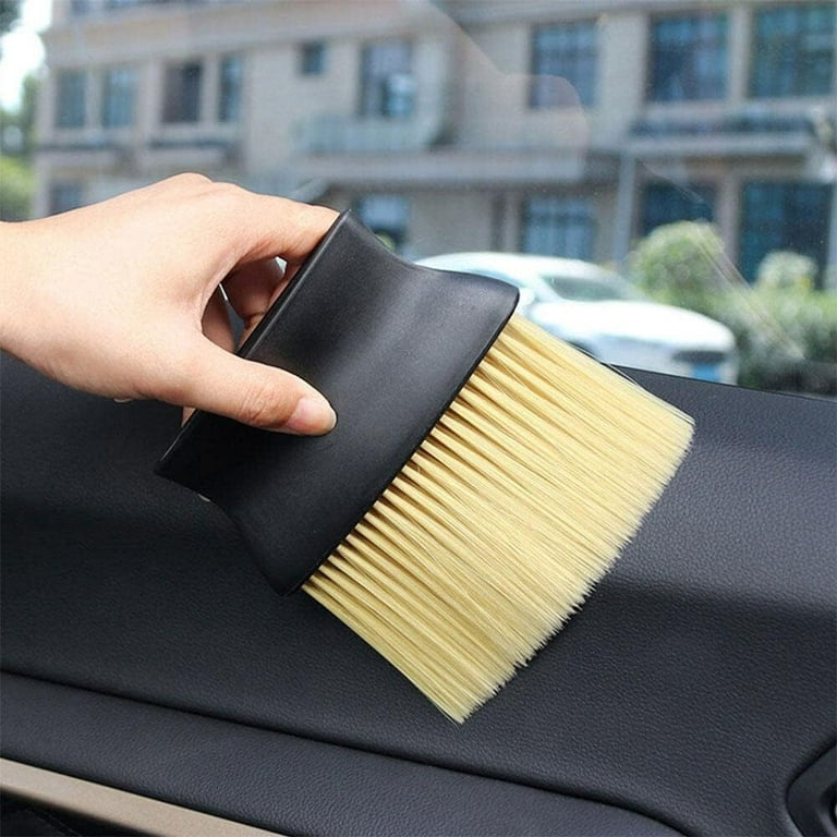 tobenbone Car Interior Detailing Brush, Ultra Soft Non-Scratch Dust Brush,  Car Interior Cleaning Tool for Cleaning Panels, Air Vent, Leather (Yellow)