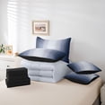thumbnail image 6 of Homewish Gradient Deepblue White 7pcs Bedding Comforter Set,Stripes Print Queen Bedding Sets,Abstract Geometric Aesthetic Queen Sheet Sets For Kids,Microfiber Bedroom Decor Reversible, 6 of 8