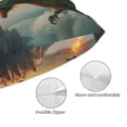 thumbnail image 3 of Rateoe Castle Red Green Sky Dragon Pattern Decorative Pillow Case,Throw Pillow Covers,Plush Pillow Cover,Soft Pillow Case,Velvet Pillow Case-20"x30", 3 of 5