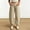 Khaki, variant on Women High Waist Big Patch Pocket Cropped Barrel Jeans Loose Ankle Length Denim Casual Streetwear Trousers Multiple Solid Shades White XXL