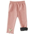 thumbnail image 2 of piuwrlz Kids Winter Plush Pants for Girls Boys Long Thick Velvet Cotton Sweatpants Pink Size 18 Months, 2 of 5