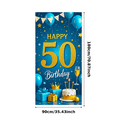 thumbnail image 2 of Blue Glittery Happy 50 Birthday Banner Background Decorations for Birthday Party Photography Props Backdrop Party Supplies Celebration Decors, 2 of 7