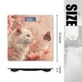 thumbnail image 2 of Bathroom Scale, Highly Accurate Digital Body Scale,Precisely Measures Weight up to 400 lbs-White Cat With Pink Eyes Surrounded By Pink Flowers, 2 of 4