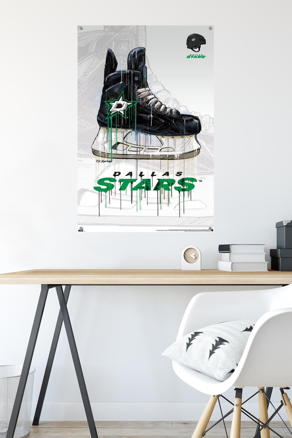 NHL Dallas Stars - Drip Skate 21 Wall Poster with Pushpins, 22.375" x 34"