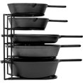 thumbnail image 1 of czcpp-Heavy Duty Pan Organizer, 5 Tier Rack - Holds up to 50 LB - Holds Cast Iron Skillets, Griddles and Shallow Pots - Durable Steel Construction - Space Saving Kitchen Storage - No Assembly Require, 1 of 4