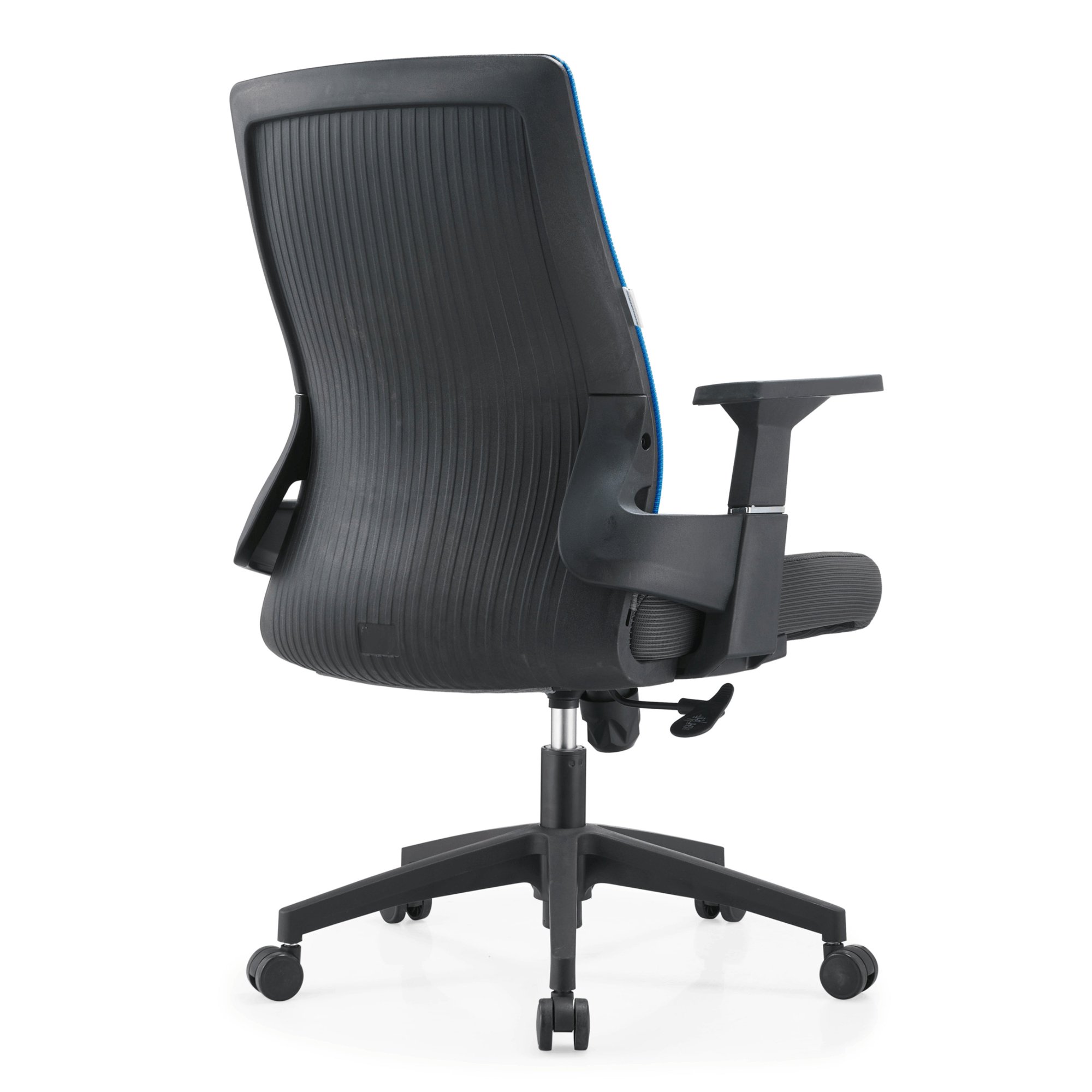 LeisureMod Brio Modern Office Chair Ergonomic Lumbar Support Computer Chair Adjustable Desk Chair with 360 Degree Swivel and Tilt in Blue