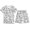 White, variant on Boys Pajamas Christmas Diy Stylish Print Short Sleeve Crew Neck T-Shirt And Shorts 2 Piece Pjs for Boys Size 3-4 Years