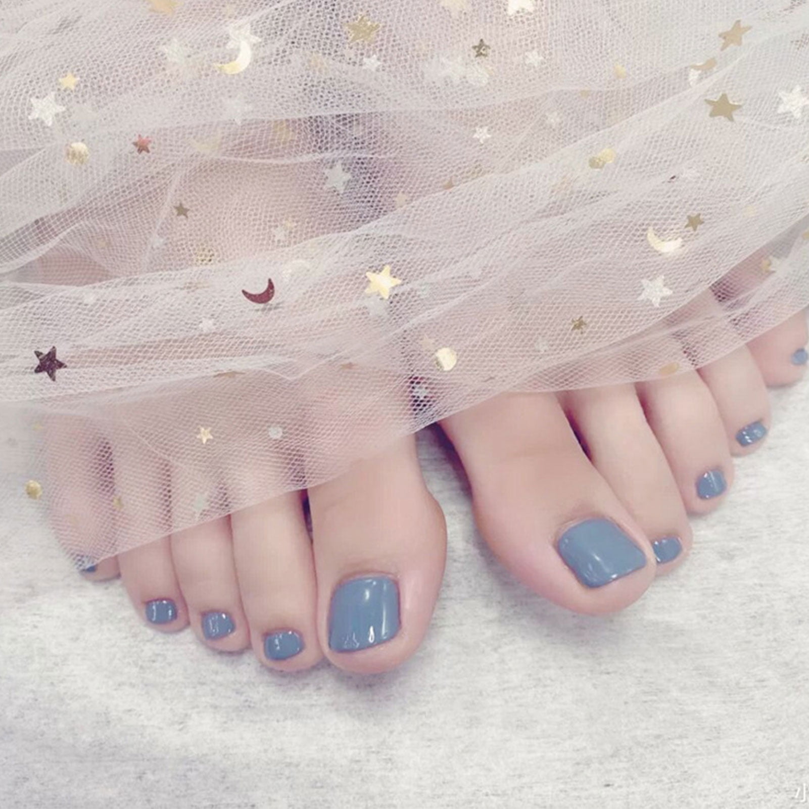 Blue Grey False Toe Nails Super Durable And Never Splitting Fake Toe