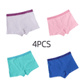 thumbnail image 2 of LYMAYTER Toddler Little Girls Solid Cotton Boxer Briefs Mid Waist Soft Lightweight Casual 4pcs, 2 of 8