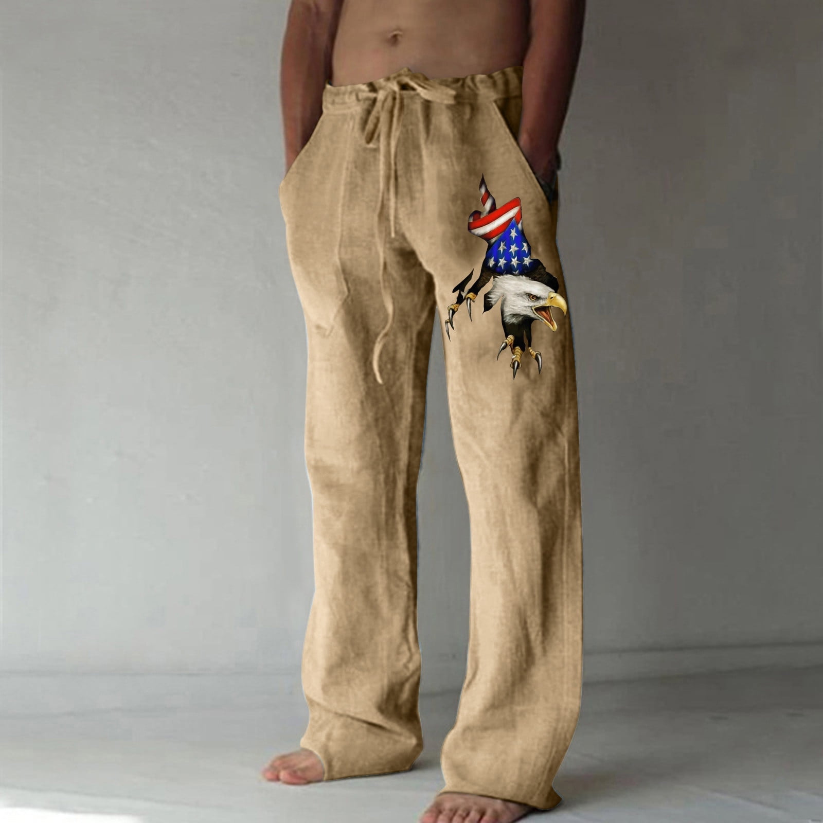 Clearance Clothing Under 10,POROPL Summer Independence Day Cotton Linen Printed Leisure Sports