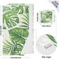 thumbnail image 3 of Green Palm Leaves Cotton Towel Set 2 Piece, 1 Bath Towels 1 Washcloth, Soft Fast Dry Super Absorbent Face Hand Towel for Bathroom Hotel Gym Spa and Beach, 3 of 7