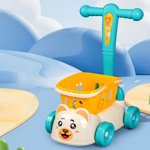 Ofertas del Viernes Negro ¡Juguetes de liquidación por menos de $5! Carrito de compras de juguete kkbbma para niños y bebés - Carrito de compras de juguete de simulación con ruedas - Fácil de