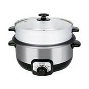 Tayama TMC-130SB 3 qt. Electric Non-Stick Hot Pot Multi-Cooker with Steamer & Glass Lid