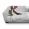 thumbnail image 3 of Letter R Soft Flannel Fleece Throw Blanket, Capitalized R with Flower of Love Rose Nature Inspired Font Alphabet, Cozy Plush for Indoor and Outdoor Use, 70" x 90", Pink Green White, by Ambesonne, 3 of 6